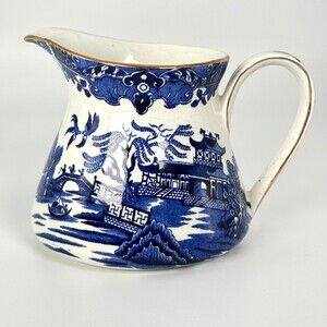 Burleigh Ware Blue Willow Small Jug Pitcher Dinnerware Tableware UK England
